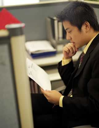 Man reading document